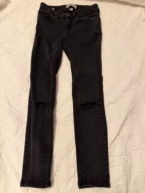 Calvin Klein Jeans Black Skinny Jeans with Knee Rips